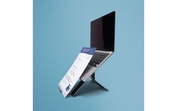 R-Go Tools Laptopständer R-Go Riser Document, ergonomisch, faltbar und einstellbar, mit Dokumentenhalter, AGR-zertifiziert, schwarz