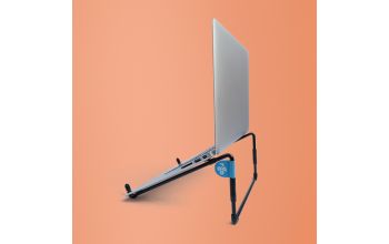 R-Go Tools Laptopständer R-Go Steel Travel, ergonomisch faltbarer und einstellbarer Laptopständer, Stahl, Schwarz