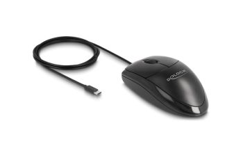DeLOCK 12114 Maus Universal Beidhändig USB Typ-C Optisch 1200 DPI