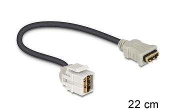 DeLOCK HDMI - HDMI, 0.22m HDMI-Kabel 0,22 m HDMI Typ A (Standard) Schwarz