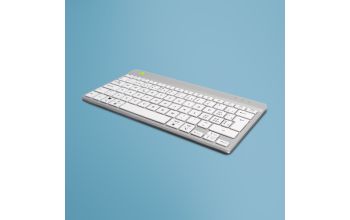 R-Go Tools Ergonomische Tastatur R-Go Compact Break, kompakte Tastatur mit Pausensoftware, QWERTZ (CH), Bluetooth, Weiß