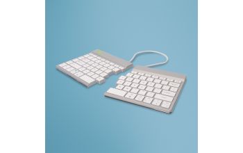R-Go Tools Ergonomische Tastatur R-Go Split Break mit Pausensoftware, ergonomische geteilte Tastatur, QWERTY (US), kabellos, weiß