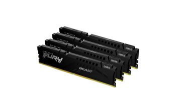 Kingston Technology FURY Beast 128 GB 5200 MT/s DDR5 CL40 DIMM (4er-Kit) Black XMP