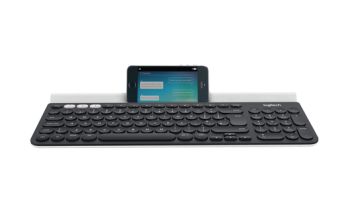 Logitech K780 Multi-Device Wireless Keyboard Tastatur RF Wireless + Bluetooth QWERTY UK Englisch Grau, Weiß