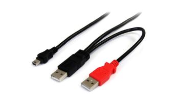 StarTech.com 1,8m USB Y-Kabel für externe Festplatten - USB A auf Mini-B