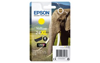 Epson Elephant Singlepack Yellow 24XL Claria Photo HD Ink