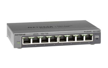NETGEAR GS108E Switch 8 Port Gigabit Ethernet LAN Switch Plus (Managed Netzwerk Switch mit IGMP, QoS, VLAN, lüfterloses Metallgehäuse, ProSAFE Lifetime-Garantie)