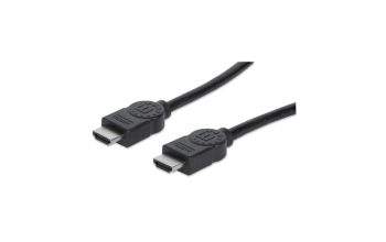Manhattan High Speed HDMI Kabel, HDMI Stecker auf Stecker, geschirmt, schwarz, 10 m
