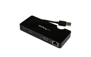 StarTech.com USB 3.0 Universal Laptop Mini Dockingstation mit HDMI oder VGA, Gigabit Ethernet, USB 3.0