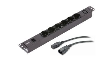 APC Easy PDU EPDU1010B-SCH, Basic, 1U, 10A, 230V, (6x)Schuko & (1x)C13, C14 Stecker