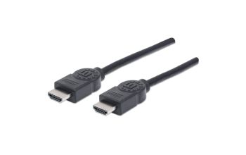 Manhattan High Speed HDMI-Kabel mit Ethernet-Kanal, HEC, ARC, 3D, 4K@30Hz, HDMI-Stecker auf HDMI-Stecker, geschirmt, schwarz, 5 m