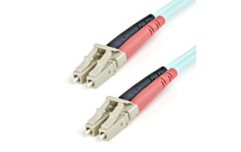 StarTech.com 1 m OM3 LWL Patchkabel - Zipcord Multimode-Glasfaserkabel LC/UPC auf LC/UPC - Vollduplex 50/125µm SFP/Optisches Kabel - 100G Optical Lichtleiterkabel - LSZH Lichtwellenleiter - LOMMF/VCSEL, <0.3dB IL