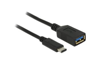 DeLOCK 0.15m USB 3.1 USB Kabel 0,15 m USB 3.2 Gen 2 (3.1 Gen 2) USB C USB A Schwarz