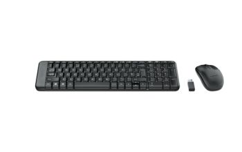 Logitech Wireless Combo MK220 Tastatur Maus enthalten RF Wireless QWERTY Griechisch Schwarz