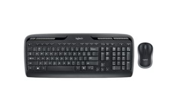 Logitech Wireless Combo MK330 Tastatur Maus enthalten USB QWERTY Englisch Schwarz