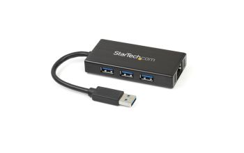 StarTech.com 3-Port USB 3.0 (5Gbps) Hub mit Gigabit Ethernet Adapter aus Aluminium