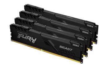 Kingston Technology FURY 64GB 3200MT/s DDR4 CL16 DIMM (4er-Kit) 1Gx8 Beast Black