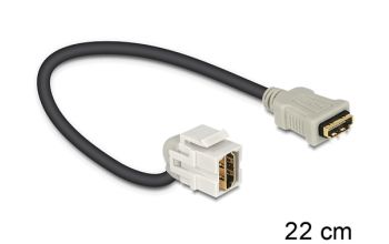 DeLOCK HDMI - HDMI, 0.22m HDMI-Kabel 0,22 m HDMI Typ A (Standard) Schwarz