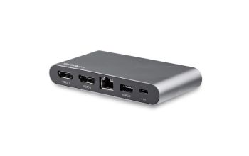 StarTech.com USB-C Dock - Dual Monitor USB-C Multiport Adapter - 2 x 4K DisplayPort - 100W PD 3.0 - Mini-Laptop-Dockingstation - GbE, USB-A-Hub mit 2 Anschlüssen - 1m Kabel