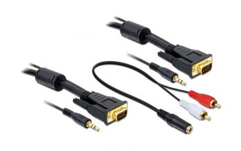 DeLOCK 84454 Videokabel-Adapter 5 m VGA (D-Sub) + 3.5mm Schwarz
