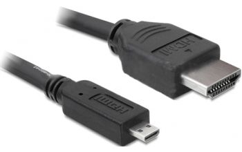 DeLOCK 3m HDMI HDMI-Kabel HDMI Typ A (Standard) HDMI Typ D (Mikrofon) Schwarz