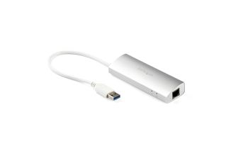 StarTech.com 3-Port USB Hub mit Ethernet, USB-A Ports, Gigabit Ethernet/GbE, USB 5Gbps, Robustes Design, USB-Busbetrieben, Tragbarer Laptop USB 3.0 Hub