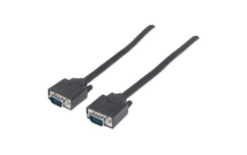 Manhattan SVGA Monitorkabel, HD15 Stecker auf HD15 Stecker, 4,5 m, schwarz