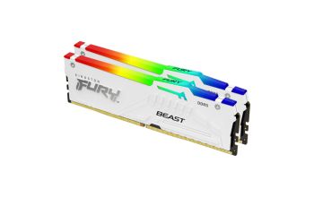 Kingston Technology FURY Beast 64 GB 6000 MT/s DDR5 CL40 DIMM (2er-Kit) White RGB XMP
