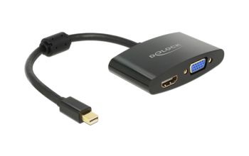 DeLOCK 65553 Videokabel-Adapter 0,18 m Mini DisplayPort HDMI + VGA (D-Sub) Schwarz