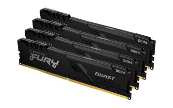 Kingston Technology FURY 64GB 2666MT/s DDR4 CL16 DIMM (4er-Kit) 1Gx8 Beast Black