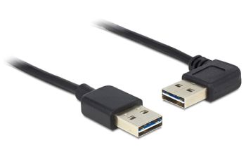 DeLOCK 1m USB 2.0 A m/m 90° USB Kabel USB A Schwarz