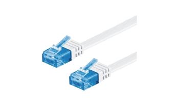 M-Cab CAT 6A Flachpatchkabel U-UTP, 10GB, CU, weiss, 2.00m