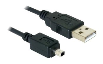 DeLOCK Camera cable USB-B mini 4pin > USB-A 1,5m male-male USB Kabel Mini-USB B USB A Schwarz