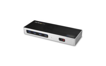 StarTech.com USB-C und USB-A Dock - Dual Monitor 4K 60Hz Dock DisplayPort + HDMI - Hybrid USB 3.0 Dockingstation für USB-C / USB-A Laptops - 6x USB Typ A, GbE - USB 3.1 Gen 1 - Mac/Windows