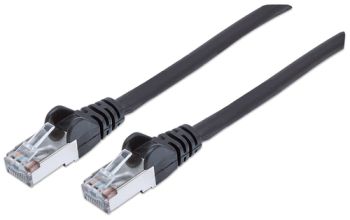 Intellinet Premium Netzwerkkabel, Cat6a, S/FTP, 100% Kupfer, Cat6a-zertifiziert, LS0H, RJ45-Stecker/RJ45-Stecker, 7,5 m schwarz