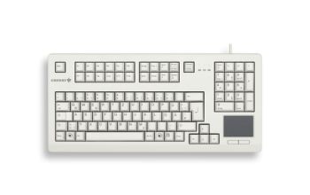 CHERRY TouchBoard G80-11900 Kabelgebundene Tastatur mit Touchpad, Hell Grau, USB (QWERTZ - DE)