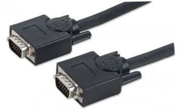 Manhattan SVGA Monitorkabel, HD15 Stecker auf HD15 Stecker, 30 m, schwarz