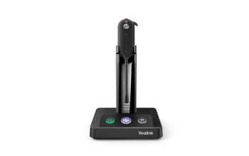 Yealink WH63 Teams Kopfhörer Kabellos Ohrbügel, Kopfband, im Ohr Büro/Callcenter Mikro-USB Ladestation Schwarz