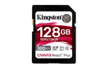 Kingston Technology 128GB Canvas React Plus SDXC UHS-II 300R/260W U3 V90 for Full HD/4K/8K