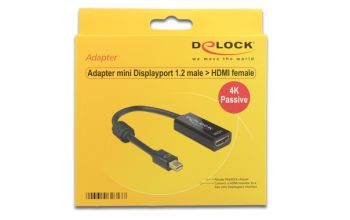 DeLOCK 62613 Videokabel-Adapter 0,2 m Mini DisplayPort HDMI Typ A (Standard) Schwarz