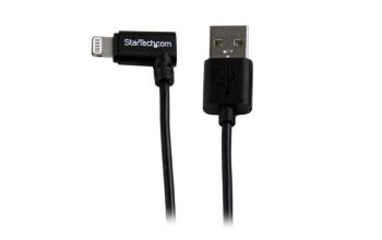 StarTech.com 2m USB auf Apple 8-pin Lightning Kabel gewinkelt für iPhone / iPod / iPad - Schwarz