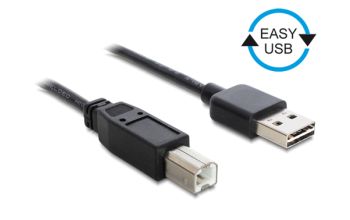 DeLOCK 0.5m, USB2.0-A/USB2.0-B USB Kabel 0,5 m USB A USB B Schwarz