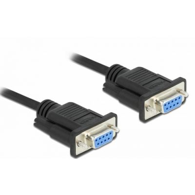 DeLOCK Seriell Kabel RS-232 D-Sub 9 Buchse zu Buchse Nullmodem mit schmalem Steckergehäuse - Full Handshaking - 10 m