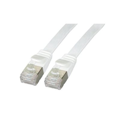 M-Cab CAT6A Flachpatchkabel U-FTP, 10GB, CU, weiss, 1.00m