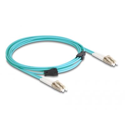 DeLOCK 87909 Glasfaserkabel 3 m LC OM3 Aqua-Farbe