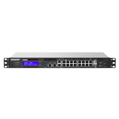 QNAP QGD-1602P Managed L2 Gigabit Ethernet (10/100/1000) Power over Ethernet (PoE) 1U Schwarz, Grau