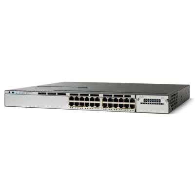 Cisco Catalyst WS-C3750X-24U-E Netzwerk-Switch Managed Gigabit Ethernet (10/100/1000) Power over Ethernet (PoE) 1U Schwarz, Silber