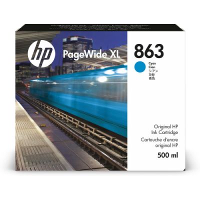 HP 863 Cyan PageWide XL Druckerpatrone, 500 ml