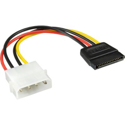 InLine SATA Stromadapterkabel, 1x 13,34cm (5,25") BU an 15pol SATA ST, 0,15m
