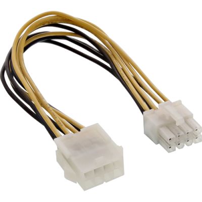 InLine Strom Verlängerung intern, Netzteil zu Mainboard 8pol. ST / BU, 0,20m